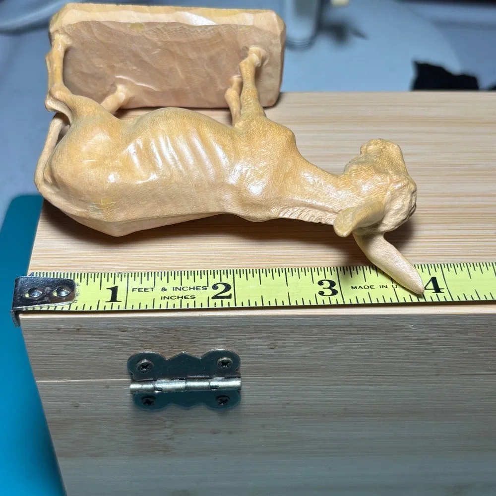 Anri‎ Nativity Donkey Figurine Tan Wood Carved Italy Standing 3.75